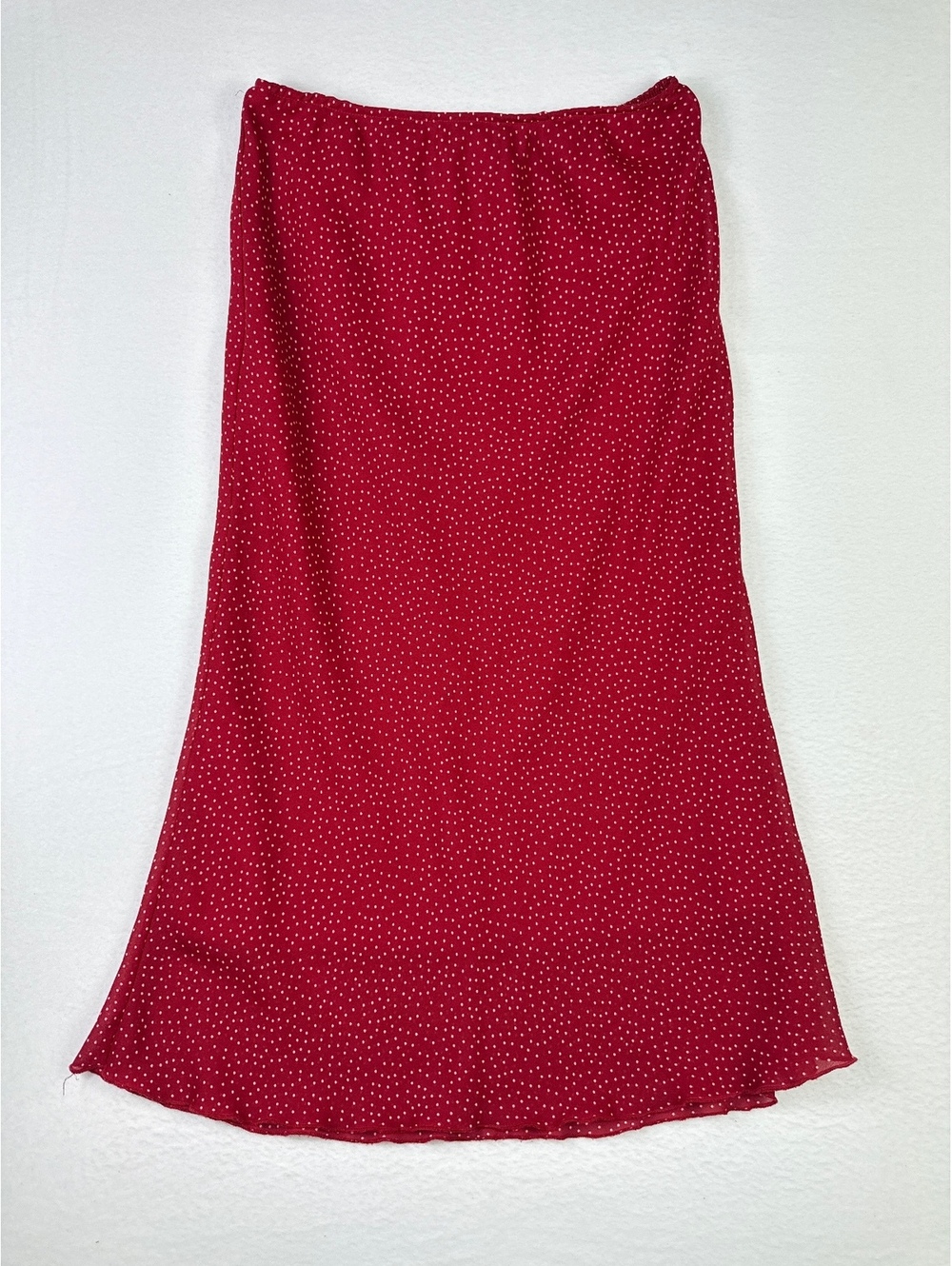 Janette Red Polka Dot Midi Skirt Made in USA